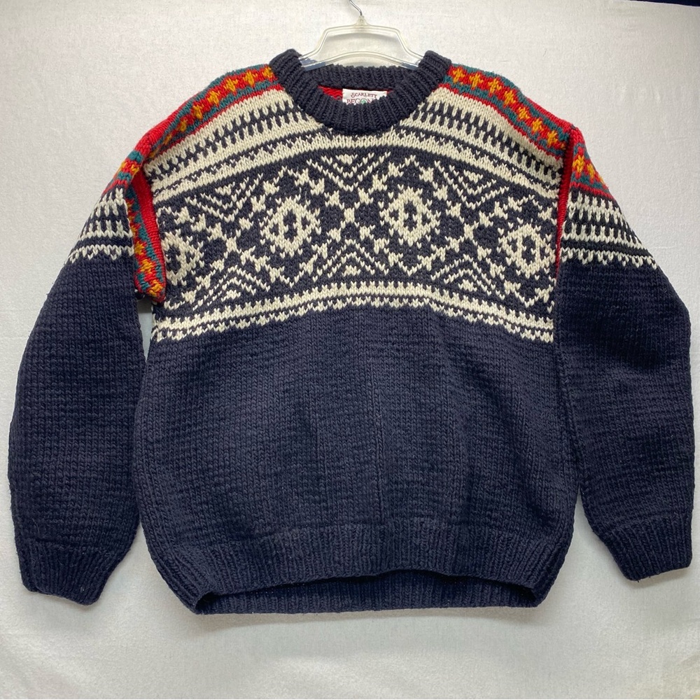 Scarlett Begonia 100% Wool Vintage Size Free Fair Isle Ski, Outdoors, Warm